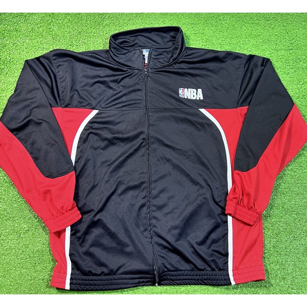Vintage Y2K NBA Track Jacket XL black Red Embroidered Logo EUC 200ps Basketball